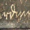 Detail signatury z obrazu neznámé krásky 